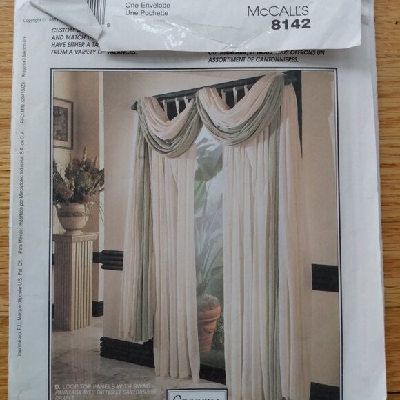 Curtains Sewing Pattern Drapes Valances McCalls 8142 DIY Window Treatments UNCUT - Picture 5 of 8